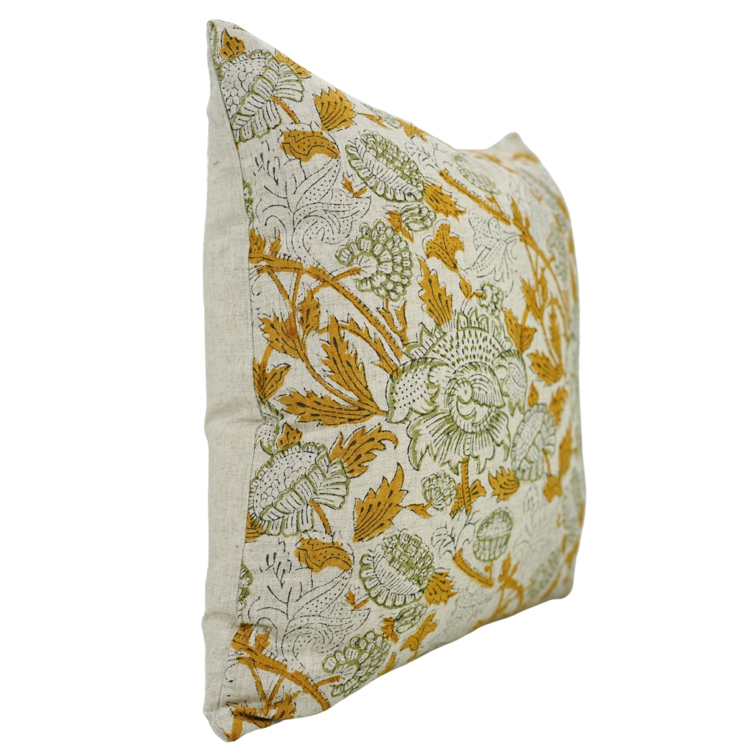 Block Print Viscous Linen Pillow Cover-Akashganga