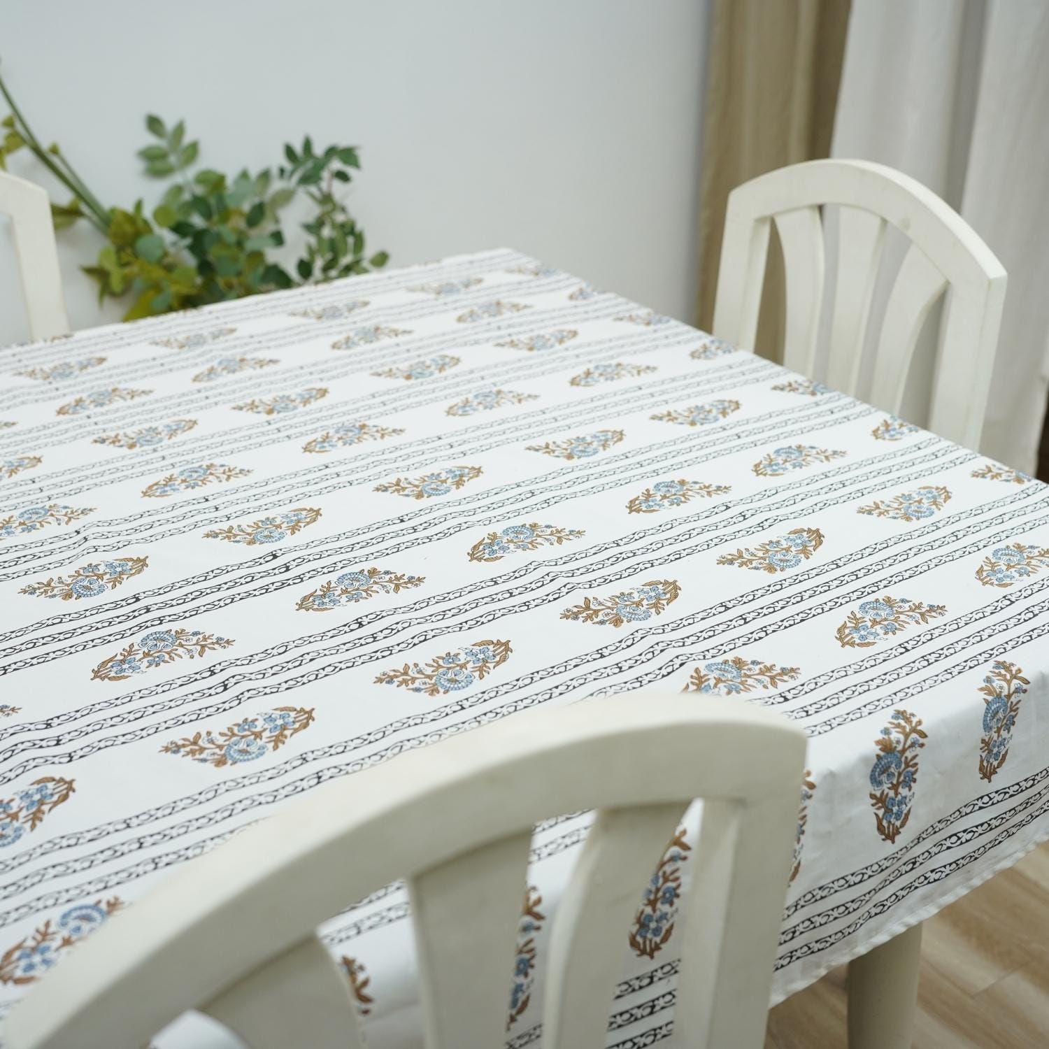 FLORAL PRINTED COTTON TABLE COVER HOUSEWARMING GIFTS INDIAN HANDMADE - KALI