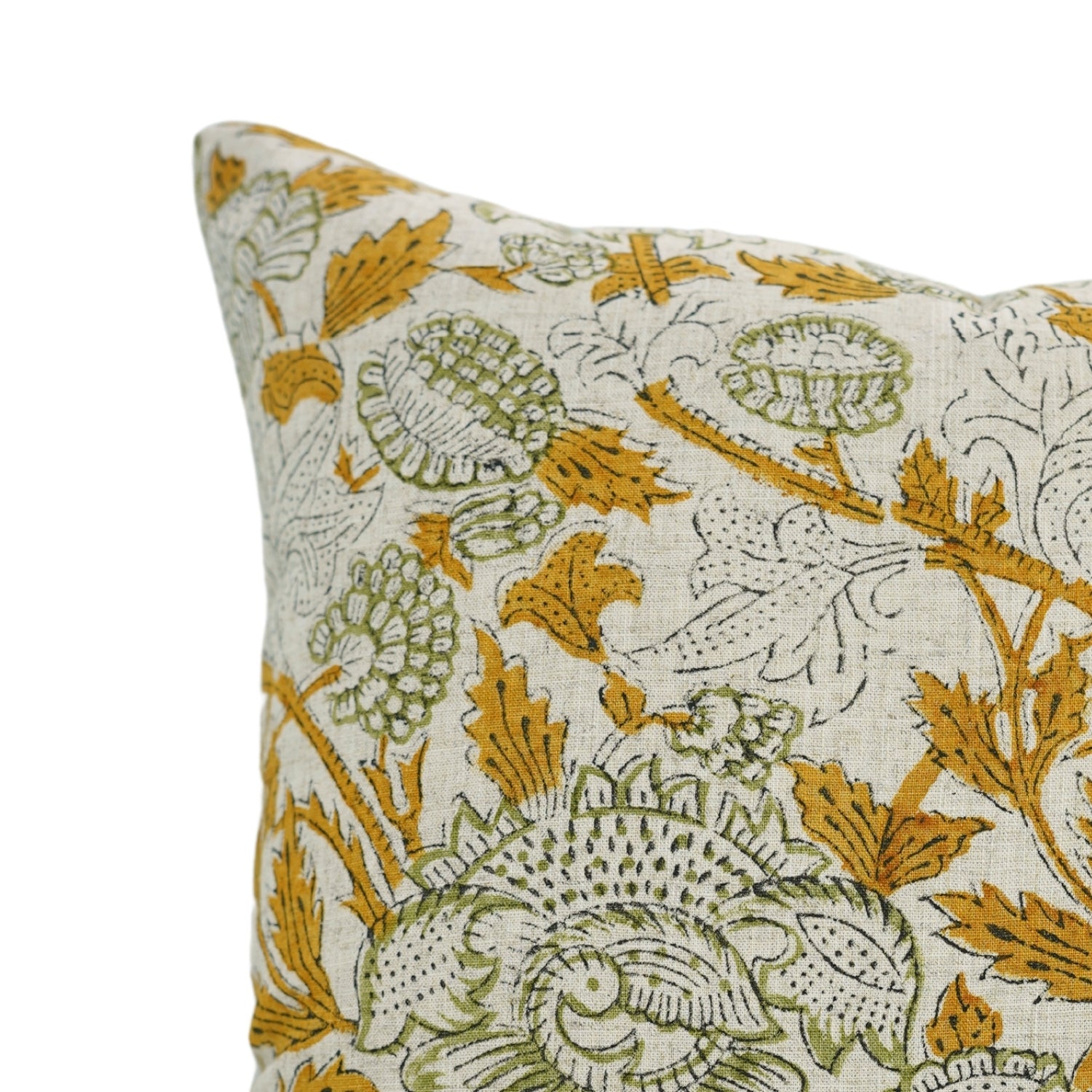 Block Print Viscous Linen Pillow Cover-Akashganga