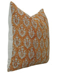 Block Printed Heavy Linen Throw Pillow Cover - Neel Gagan By Fabdivine