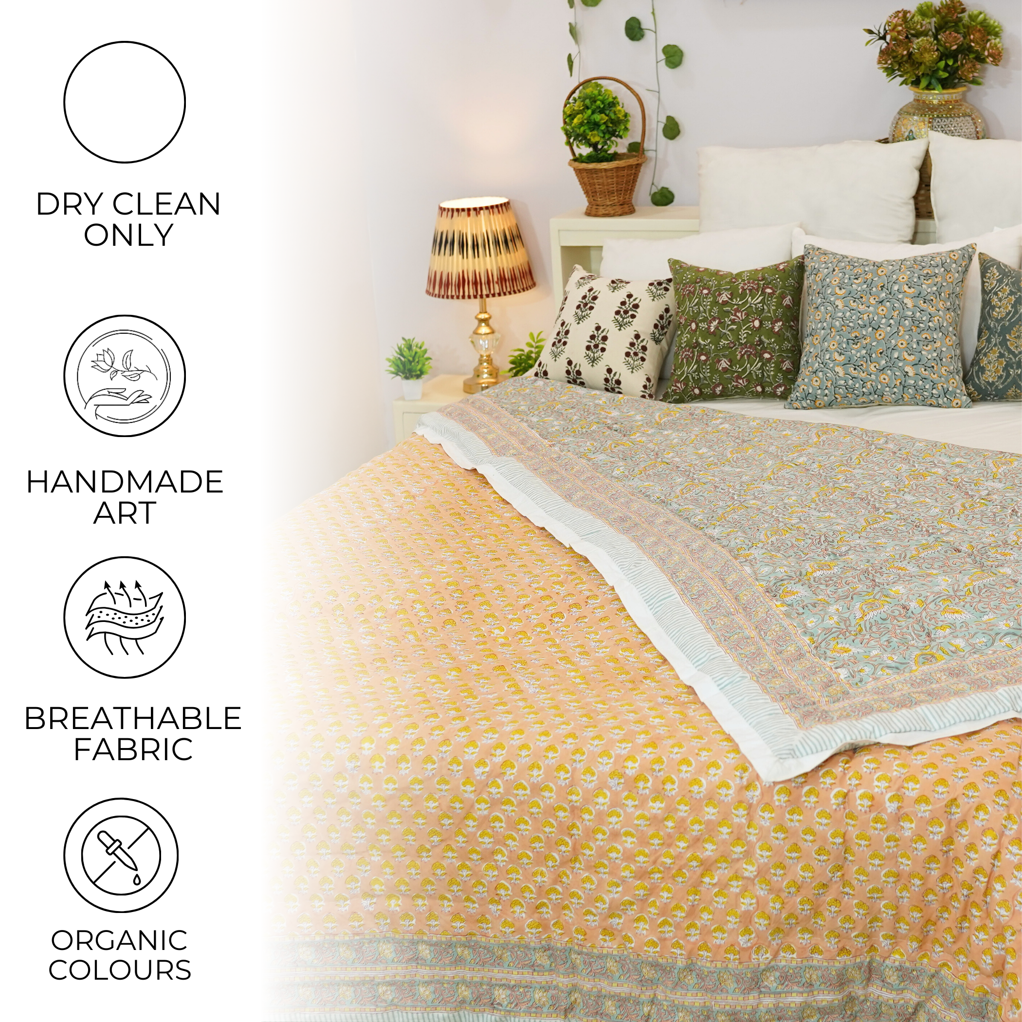 Soft & Medium Cotton Quilts/Blankets – Block Print Magic