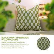 Block print Pillow cover for sofa, couch or bed- Pure Linen- BADAL - Fabdivine