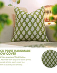 Block print Pillow cover for sofa, couch or bed- Pure Linen- BADAL - Fabdivine