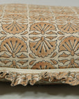 Block Print Thick Linen Frill Pillow Cover-Bejhni