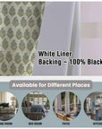 Room Darkening Floral Grommet Curtains - Blackout Linen Window Treatment - Mormukut