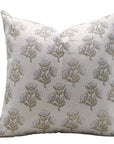 Block print Pure Linen throw pillow cover- BAEL PATRA - Fabdivine