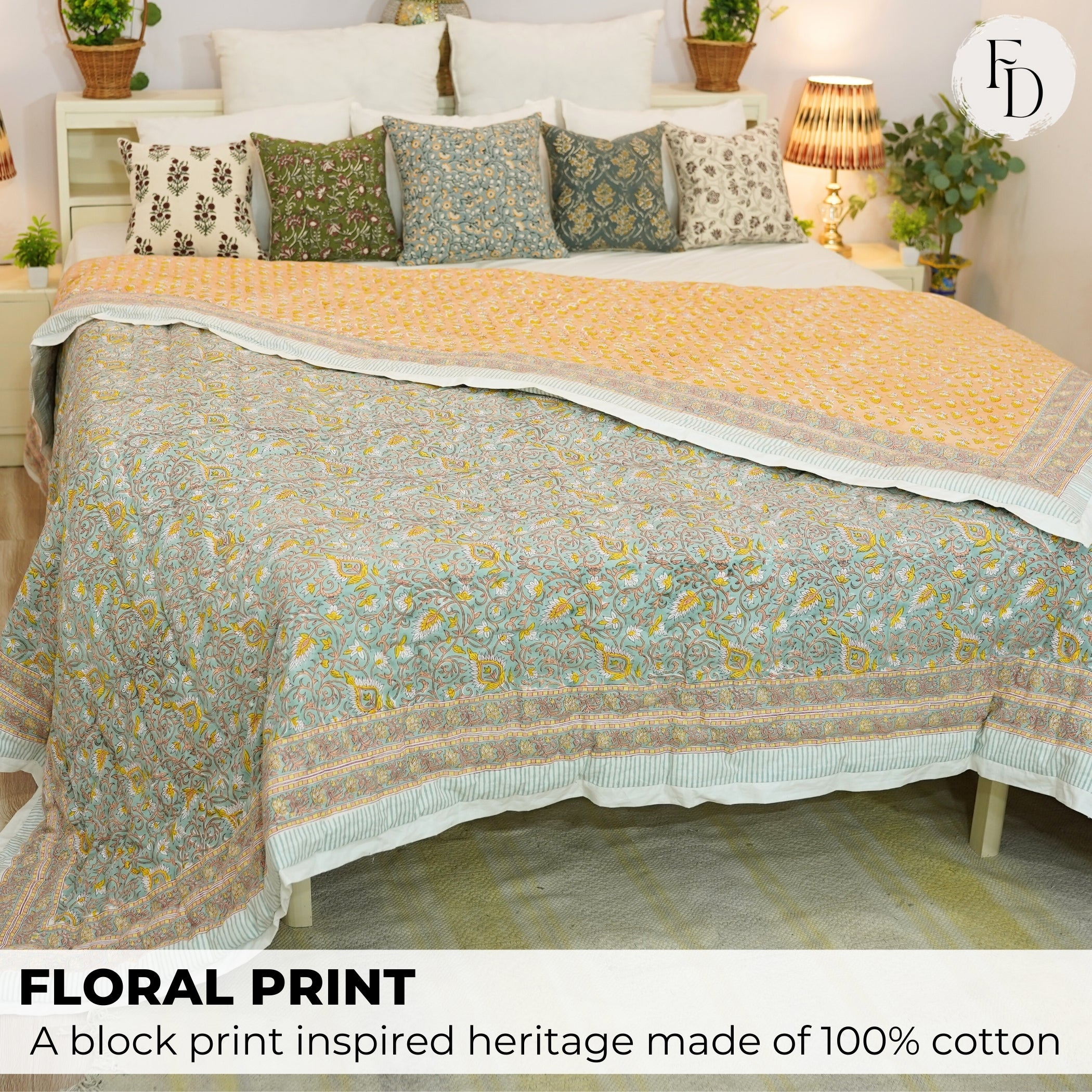 Soft & Medium Cotton Quilts/Blankets – Block Print Magic