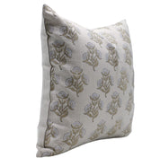 Block print Pure Linen throw pillow cover- BAEL PATRA - Fabdivine