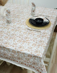 FLORAL PRINTED TABLE DECORATIVE DINING 100% COTTON COVER WITH NAPKINS - QUDRAT