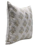 Block print Pure Linen throw pillow cover- BAEL PATRA - Fabdivine