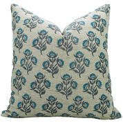 Block Print Linen Pillow Cover-BAEL PATRA - Fabdivine