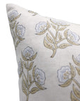 Block print Pure Linen throw pillow cover- BAEL PATRA - Fabdivine