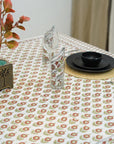 HANDCRAFTED PRINTED DECORATIVE SQUARE BOHO FLORAL COTTON TABLE COVER - ARJUN