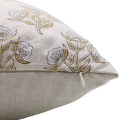 Block print Pure Linen throw pillow cover- BAEL PATRA - Fabdivine