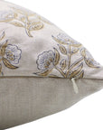 Block print Pure Linen throw pillow cover- BAEL PATRA - Fabdivine