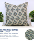 Block Print Linen Pillow Cover-BAEL PATRA - Fabdivine