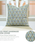 Block Print Viscous Linen Pillow Cover-Mayur