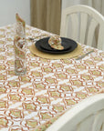 BLOCK PRINTED HANDMADE FLORAL COTTON TABLECLOTH/COVERING - HRIDYAVAN