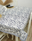 BLOCK PRINTED FLORAL HANDMADE DECORATIVE COTTON TABLE COVERING AND RUNNER - SEHJAN