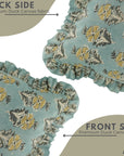 Block Print Duck Canvas Frill Pillow Cover-Mormukut