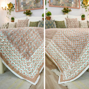 Cotton Bedspred/Quilts – Soft, Medium weight, and Beautiful Block Prints