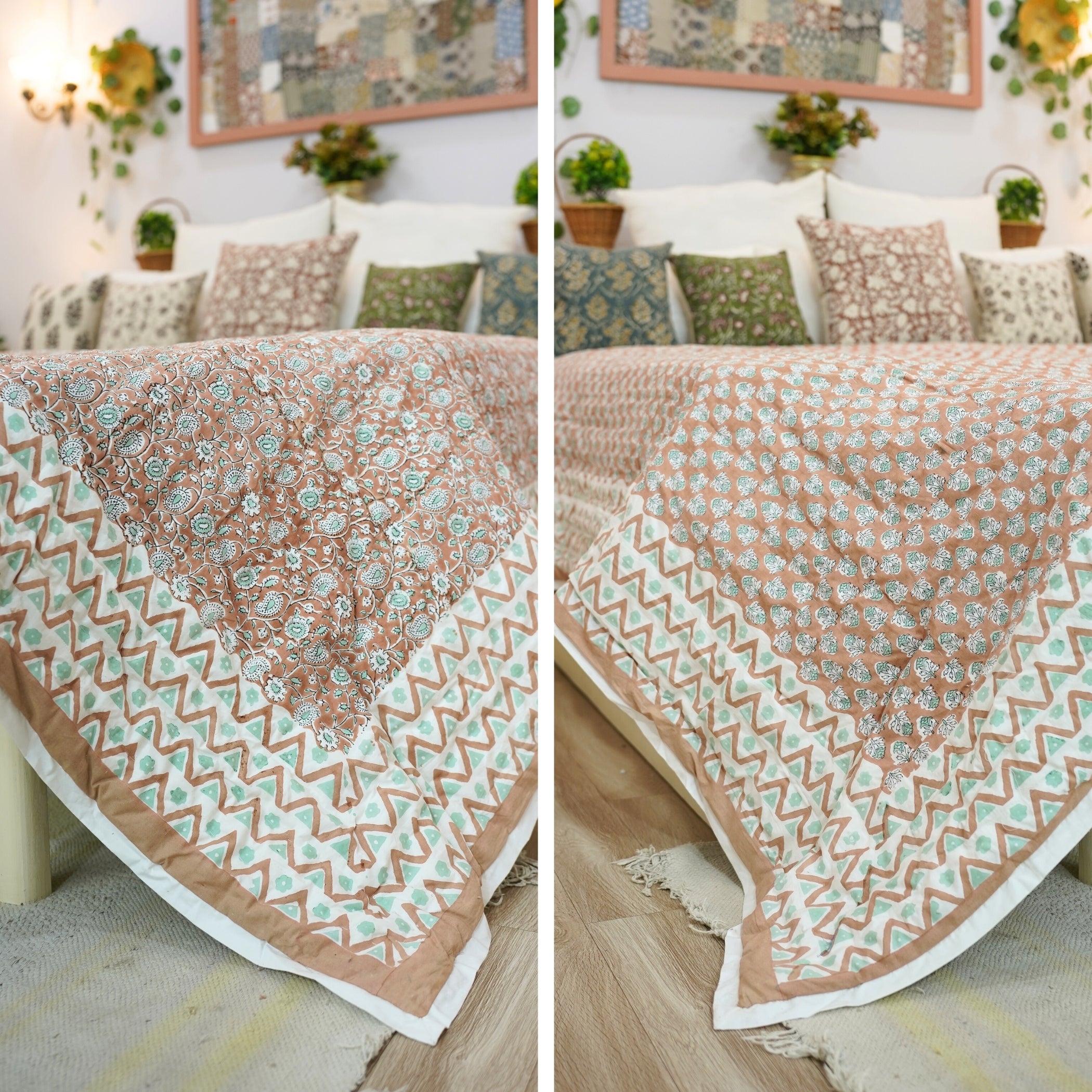 Cotton Bedspred/Quilts – Soft, Medium weight, and Beautiful Block Prints