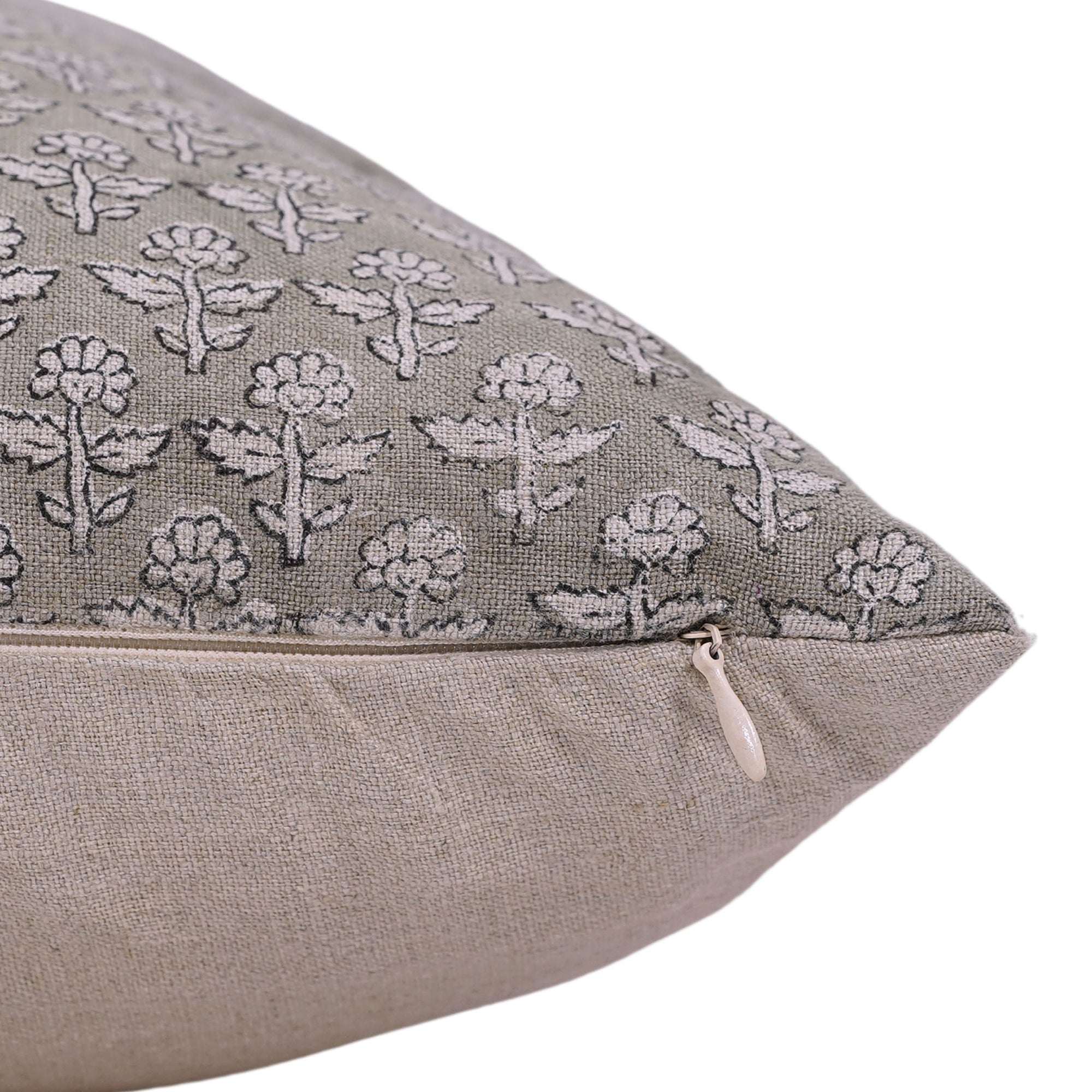 Square/Lumber block print pillow cover- Pure Linen- RIVA - Fabdivine