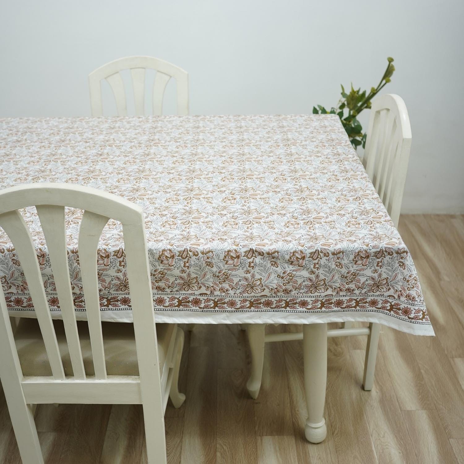 FLORAL PRINTED TABLE DECORATIVE DINING 100% COTTON COVER WITH NAPKINS - QUDRAT