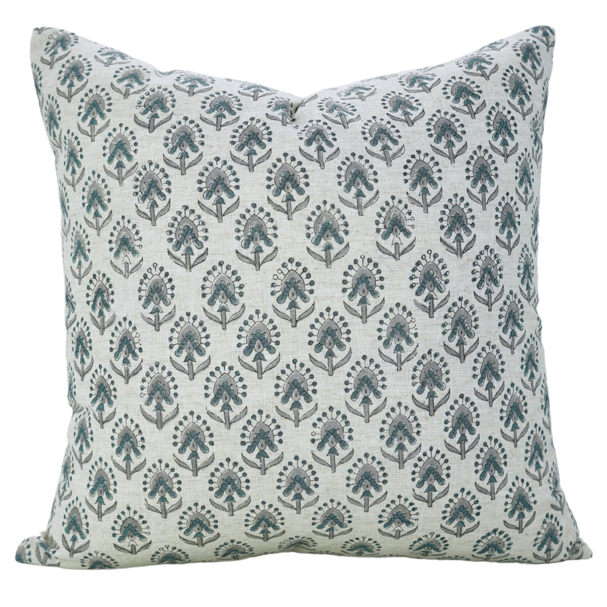 Block Print Viscous Linen Pillow Cover-Gurukul