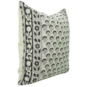 Block print Pillow cover for sofa, couch or bed- Pure Linen- JUJU FLOWER - Fabdivine