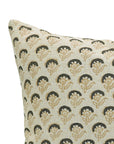 Block print Pure Linen throw pillow cover- JUJU FLOWER - Fabdivine