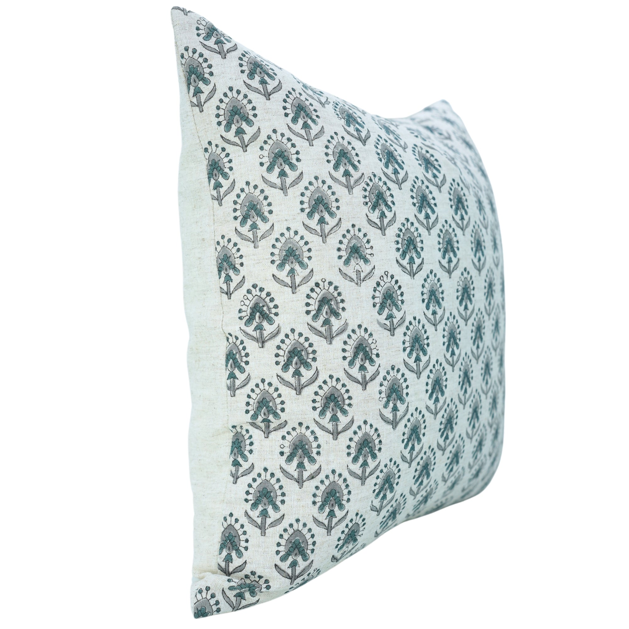 Block Print Viscous Linen Pillow Cover-Gurukul