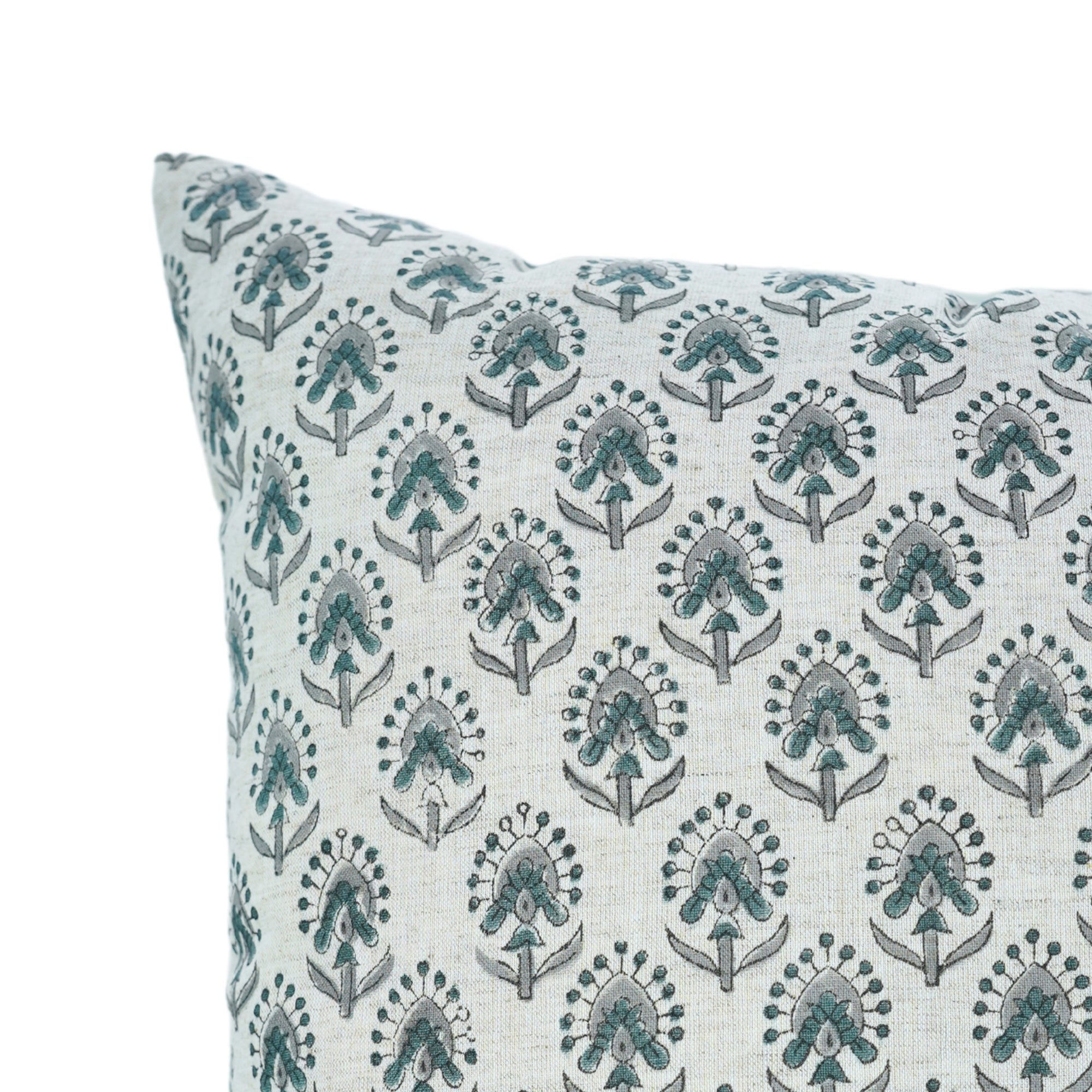 Block Print Viscous Linen Pillow Cover-Gurukul