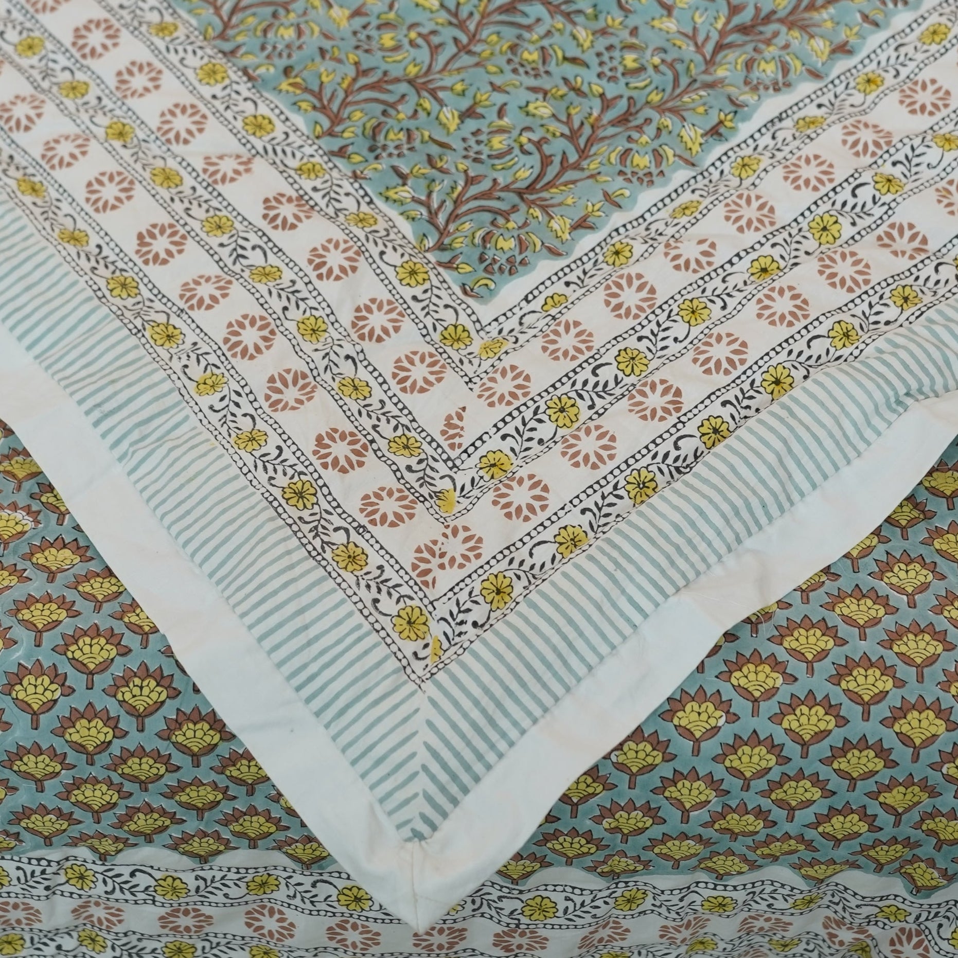 Medium Weight Cotton Block Printed Quilts