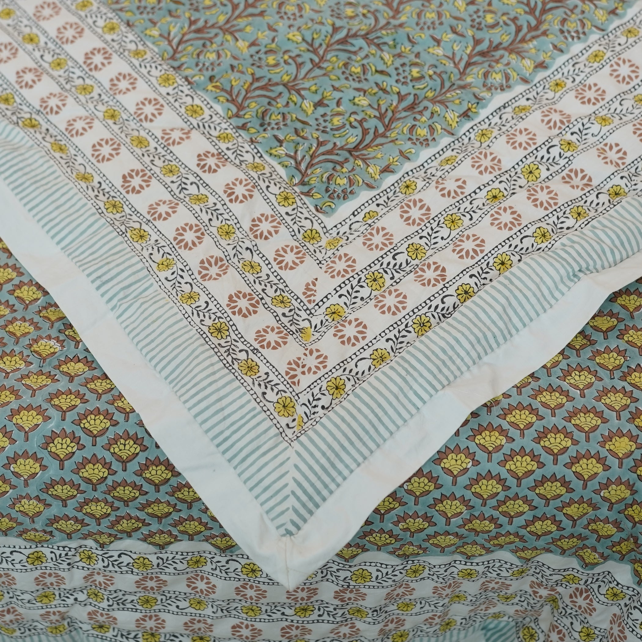 Medium Weight Cotton Block Printed Quilts