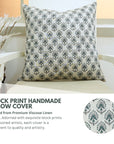 Block Print Viscous Linen Pillow Cover-Gurukul