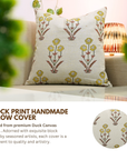 Block print Pure Linen throw pillow cover- AMITABH - Fabdivine