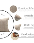 Square/Lumber block print pillow cover- Pure Linen- DOJI - Fabdivine