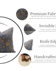 Block print Pillow cover for sofa, couch or bed- Thick Linen- KUNDANVAN - Fabdivine