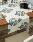 Thick Cotton White Table Runner-Badshah