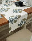 Thick Cotton White Table Runner-Badshah