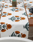 Thick Cotton White Table Runner-Badshah