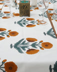 Thick Cotton White Table Runner-Badshah