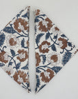 Set Of 4 Unique Blue Hand Block Printed Table Napkin-Mandakini