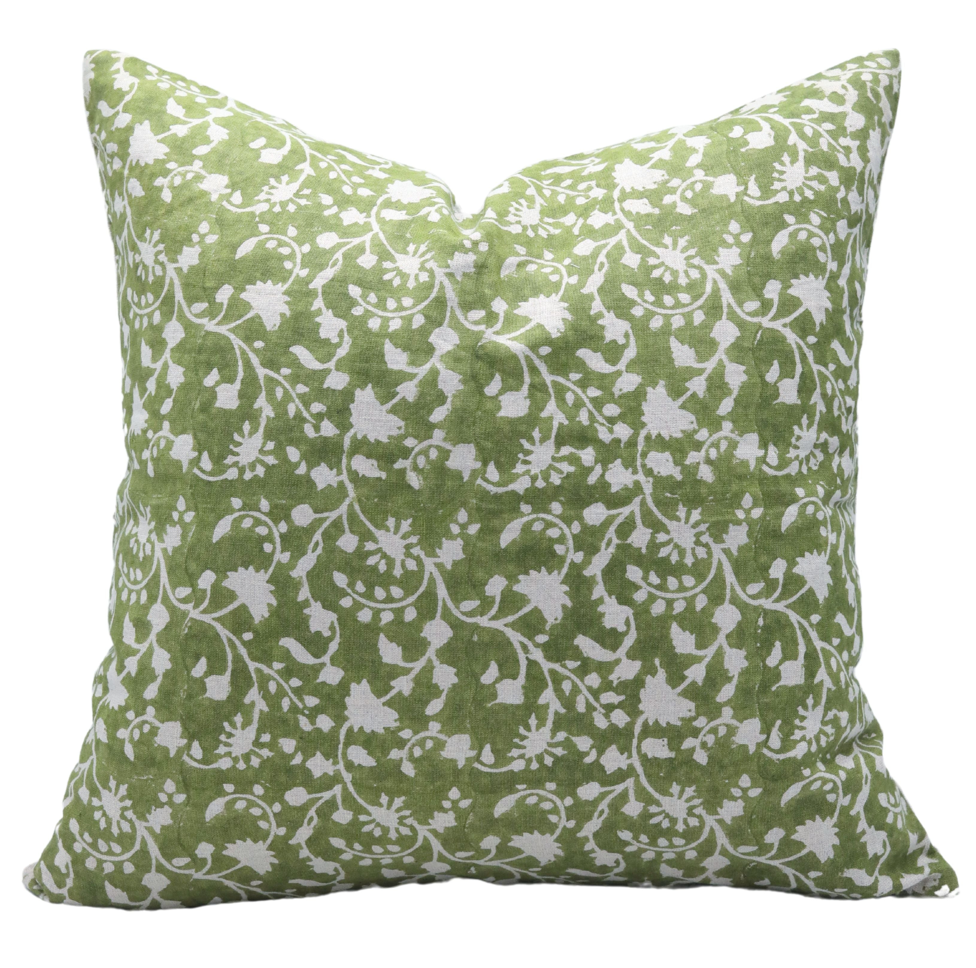 Block print Pillow cover for sofa, couch or bed- Pure Linen- FIROZA - Fabdivine