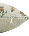 Block Printed Floral Duck Canvas Premium Quality Pillow Cover - Dafodil