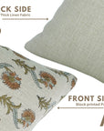 Block Printed Floral Duck Canvas Premium Quality Pillow Cover - Dafodil