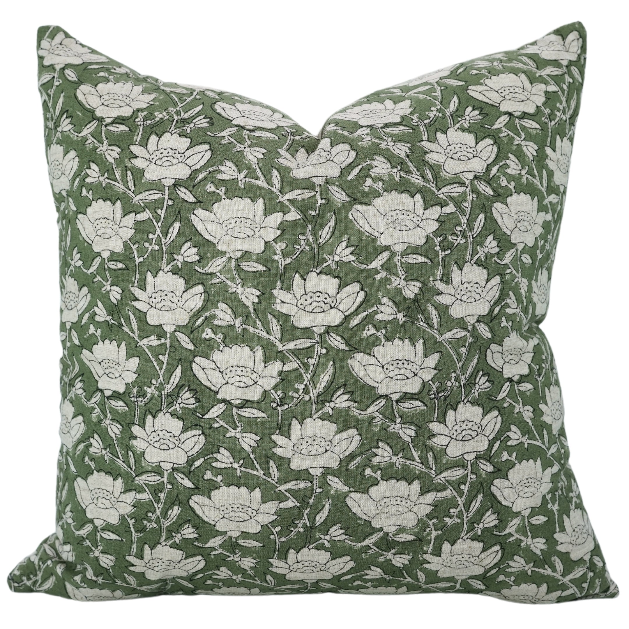 Block Print Linen Pillow Cover- DHRUV - FABDIVINE LLC