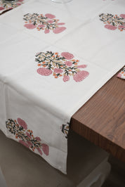 Thick Cotton White Table Runner-Swadesh