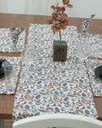 Thick Cotton White Table Runner-Mandakini